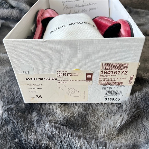 AVEC MODÉRATION Kitzbuhel Velvet Pink Black Slide Sandal Leather 36 NEW $365 - Picture 5 of 6